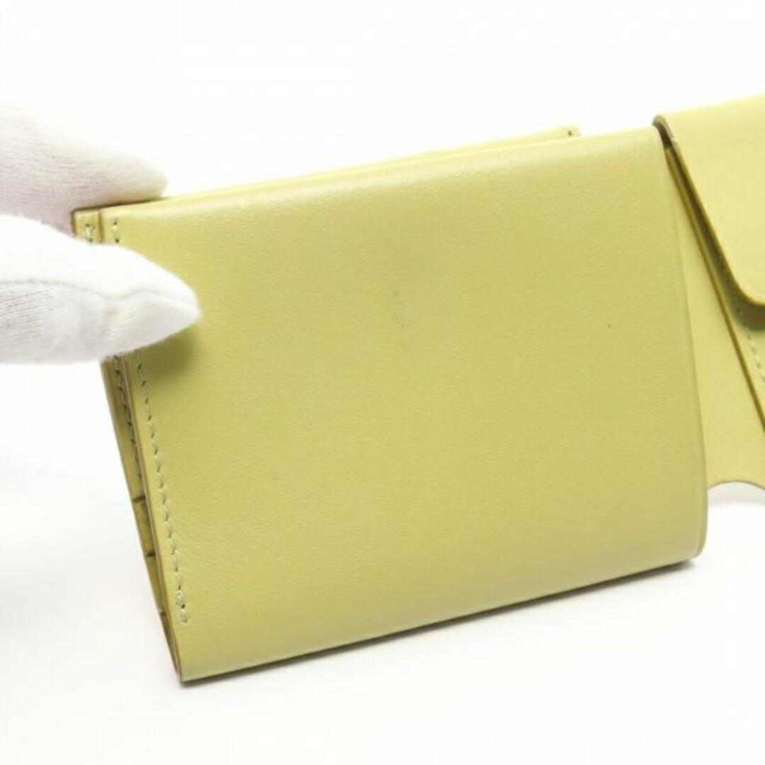 フォールド カードホルダー ウォレット 二つ折り財布 コンパクトウォレット レザー ライトグリーン