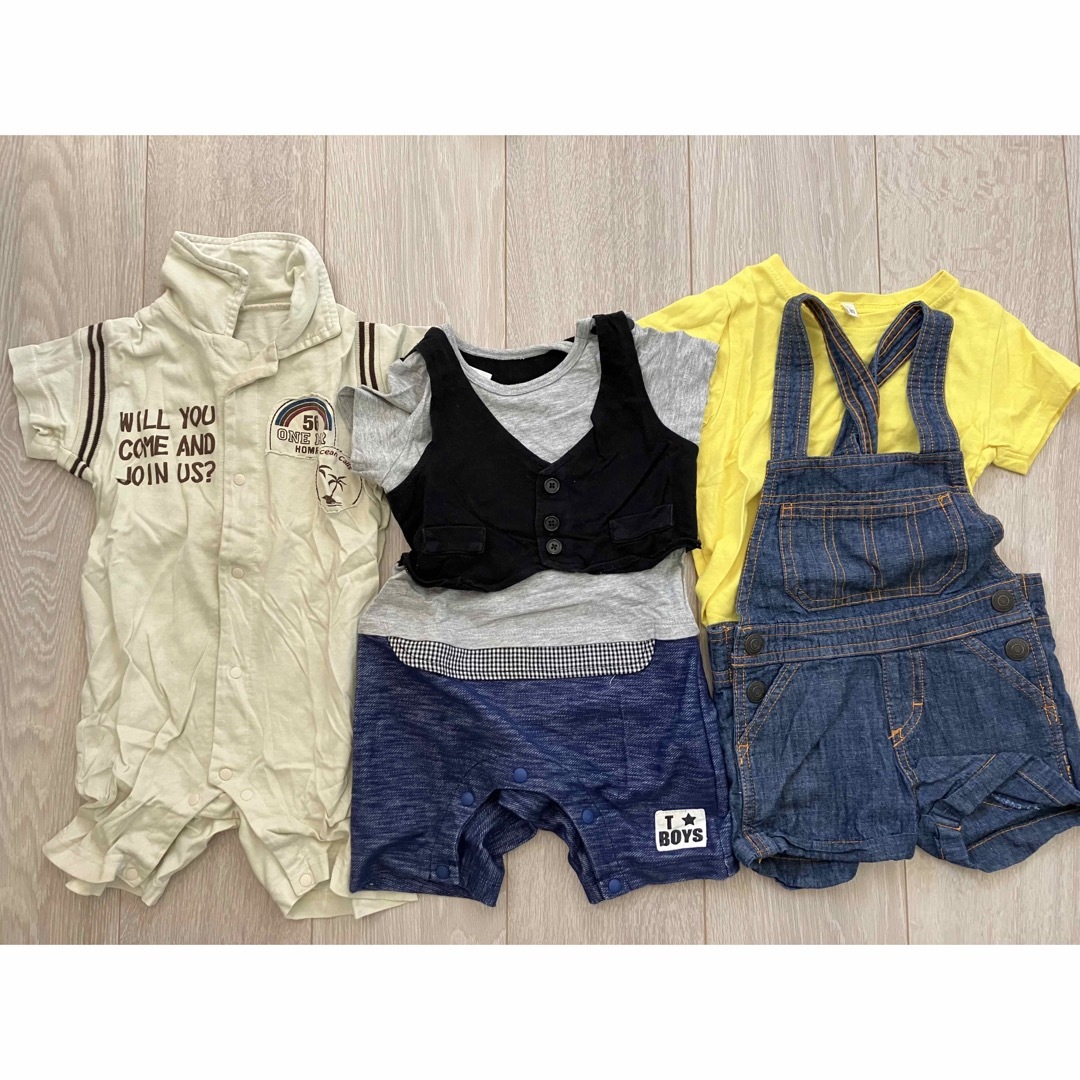 ロンパース　3枚セット キッズ/ベビー/マタニティのベビー服(~85cm)(ロンパース)の商品写真