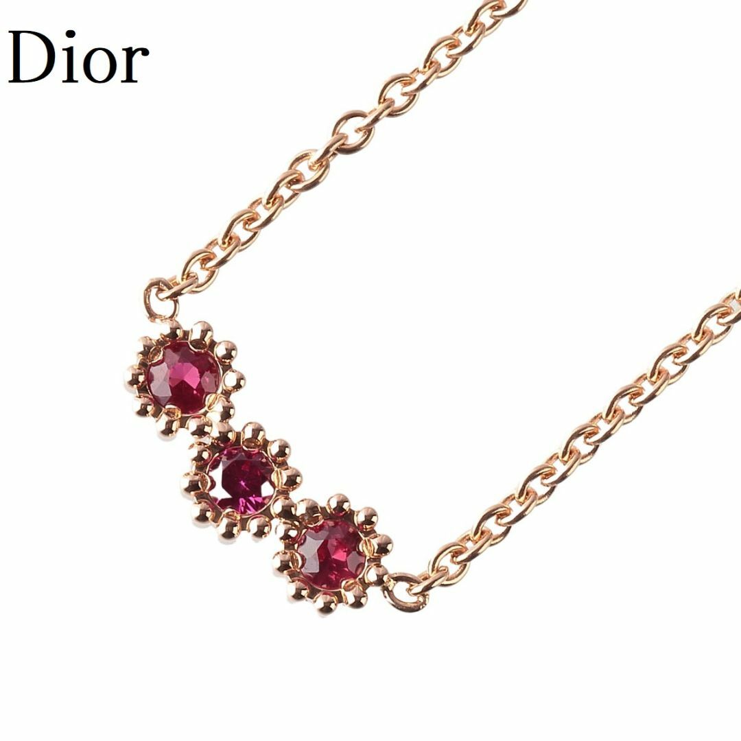 ディオール ミミローズ ルビー ネックレス 現行モデル AU750PG 42cm Christian Dior【13909】