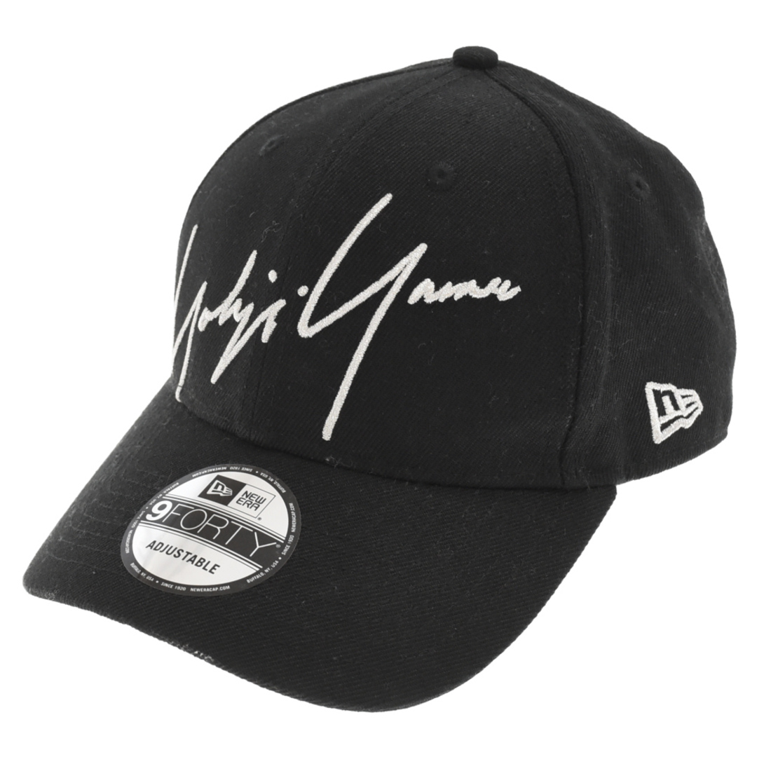 Yohji Yamamoto ヨウジヤマモト 18SS×New Era ロゴ刺繍ベースボールキャップ 帽子 ブラック HW-H38-057