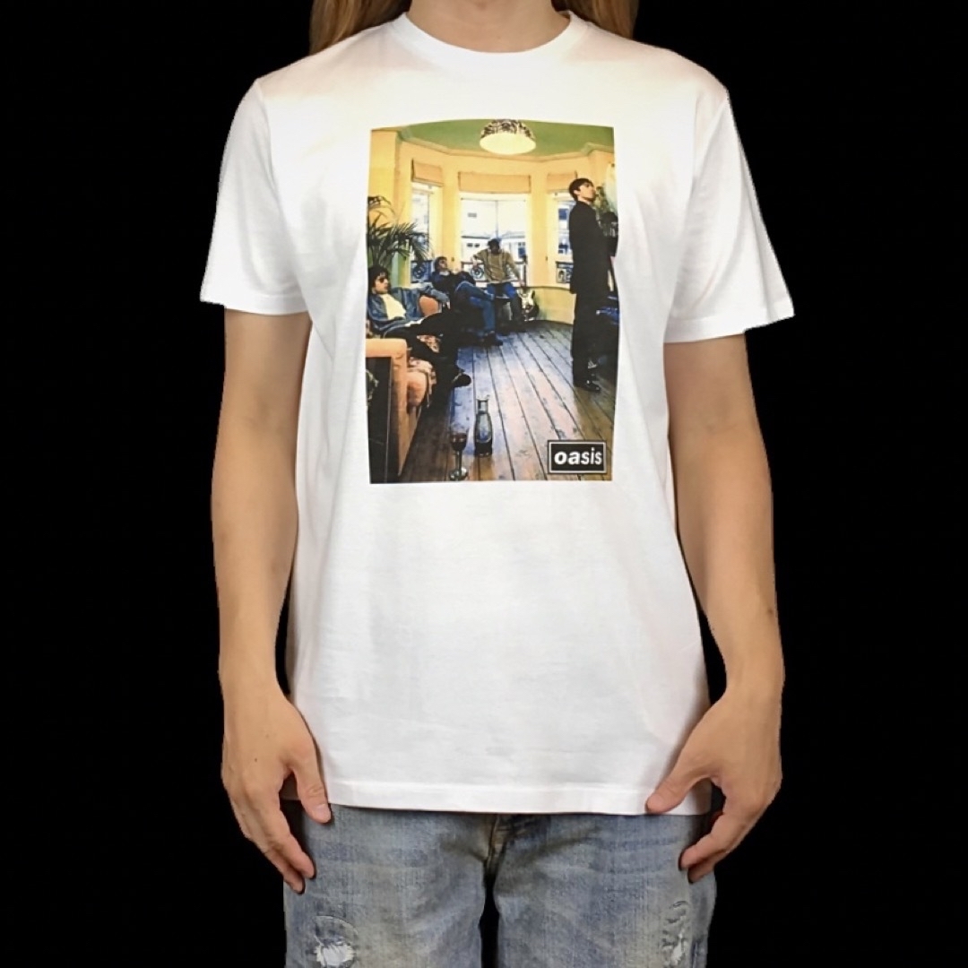 新品 オアシス 90年代 UKロックバンド デビューアルバムジャケット Tシャツ