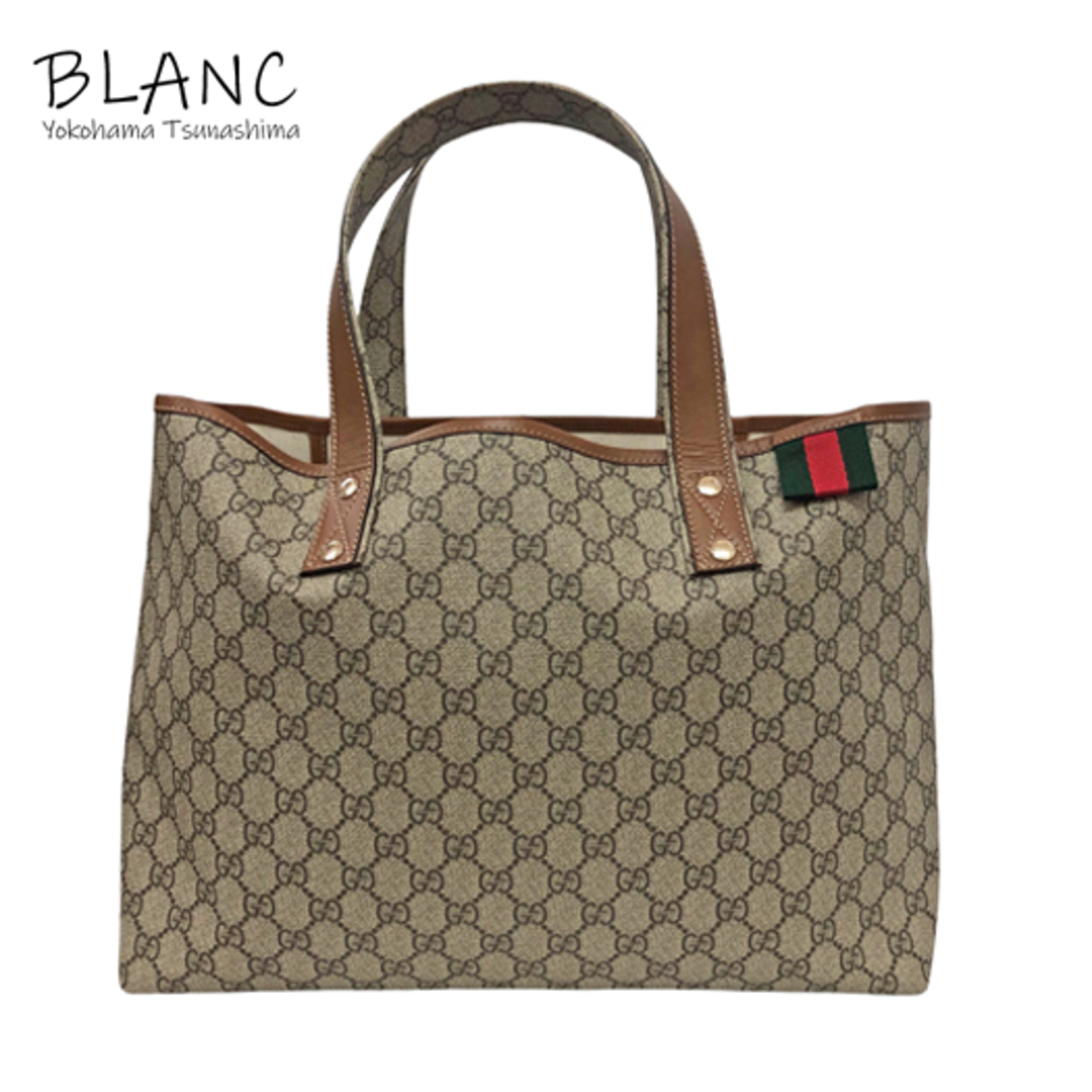 Gucci(グッチ)のグッチ GGスプリーム トートバッグ シェリーライン ベージュ ブラウン 211134 GUCCI 横浜BLANC レディースのバッグ(トートバッグ)の商品写真