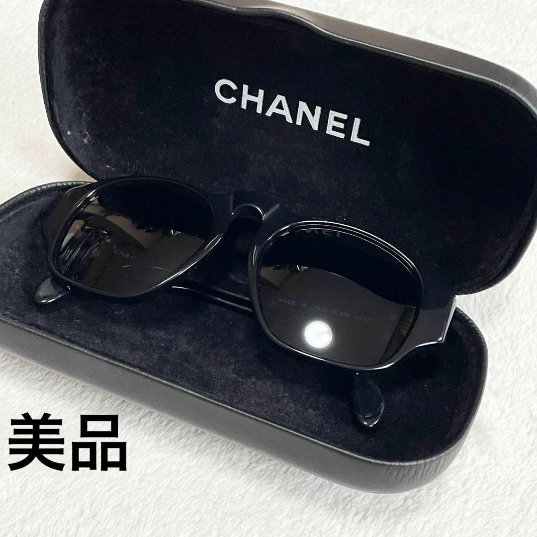 美品✨】CHANEL☆シャネル☆サングラス☆ココマーク☆黒☆ケース付き☆-