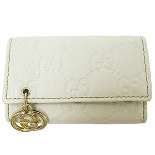 グッチ(Gucci)のグッチ GUCCI キーケース レディース ブランド シマ レザー ホワイト 212111 白 6連キーケース 【中古】(キーケース/名刺入れ)