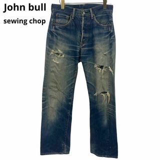 ジョンブルプライベートラボ(JOHNBULL PRIVATE LABO)のsewing chop John Bull ダメージ加工デニム(デニム/ジーンズ)