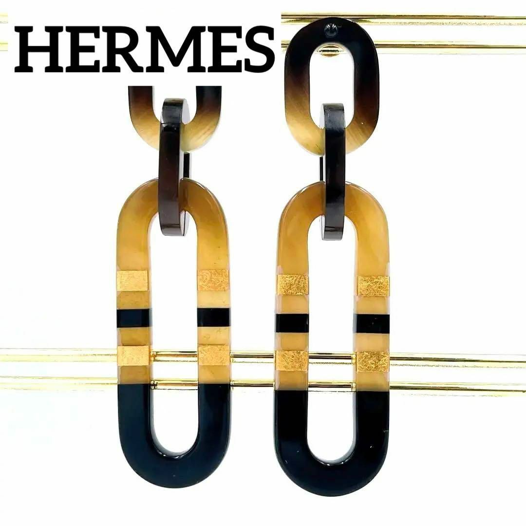 Hermes - エルメス バッファローホーン ピアス レディース ブラック