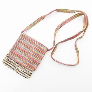 ミッソーニ(MISSONI)のミッソーニ ミニショルダーバッグ サコッシュ ニット ボーダー マルチカラー(ショルダーバッグ)