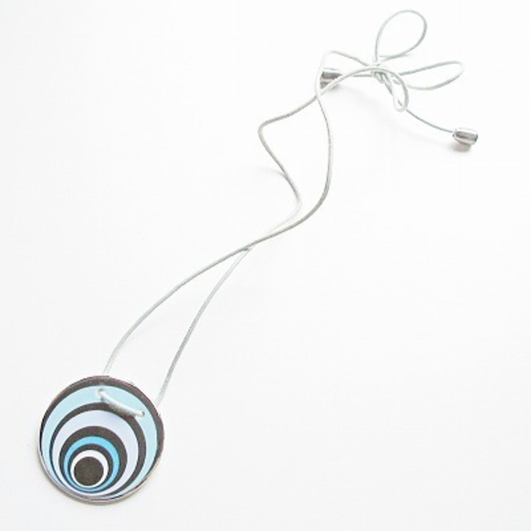 ベルナルド ペンダント ネックレス 磁器 円形 ラウンド ロゴ ブルー