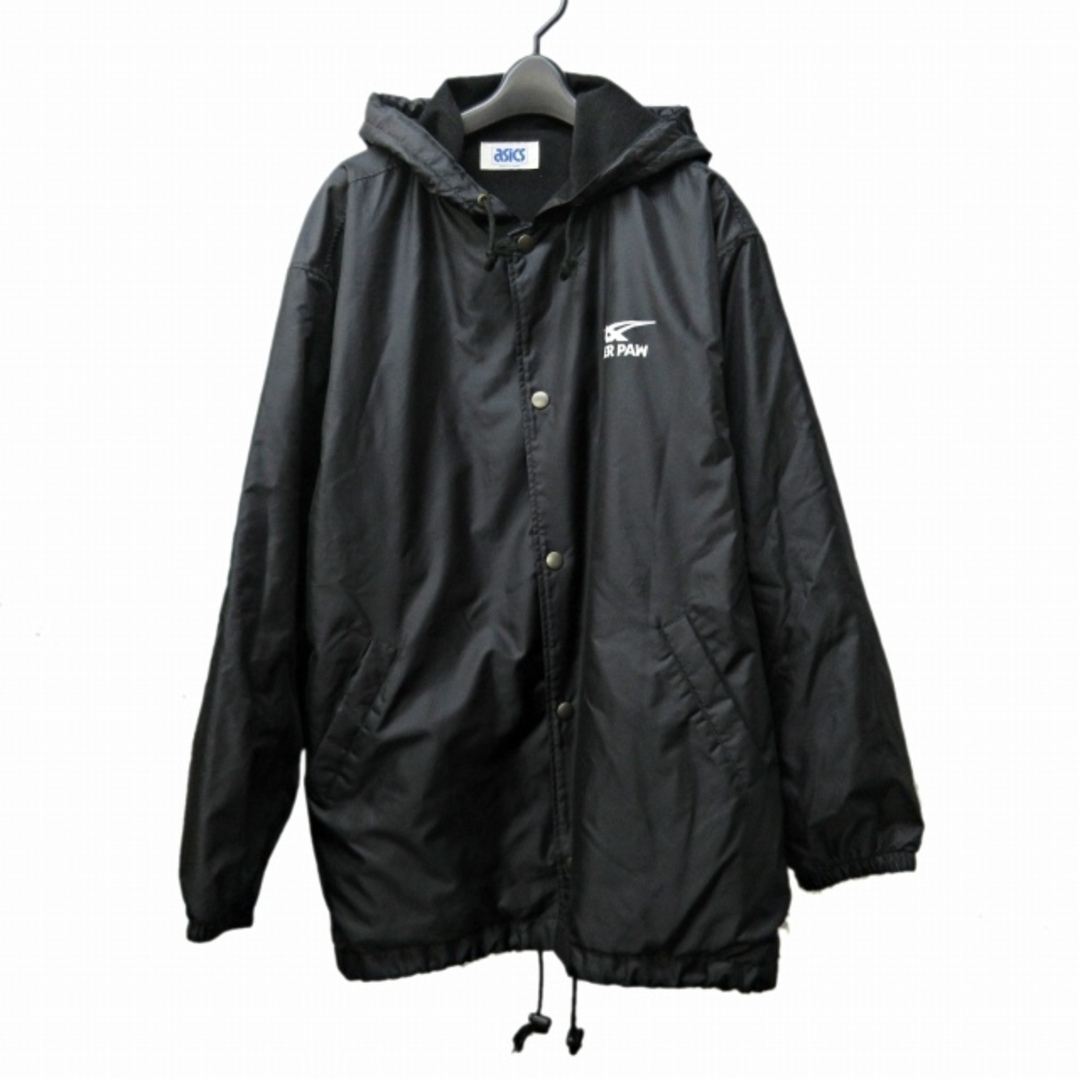 asics(アシックス)のアシックス ヴィンテージ ブルゾン フード ロゴ プリント 黒 ブラック XL メンズのジャケット/アウター(ブルゾン)の商品写真