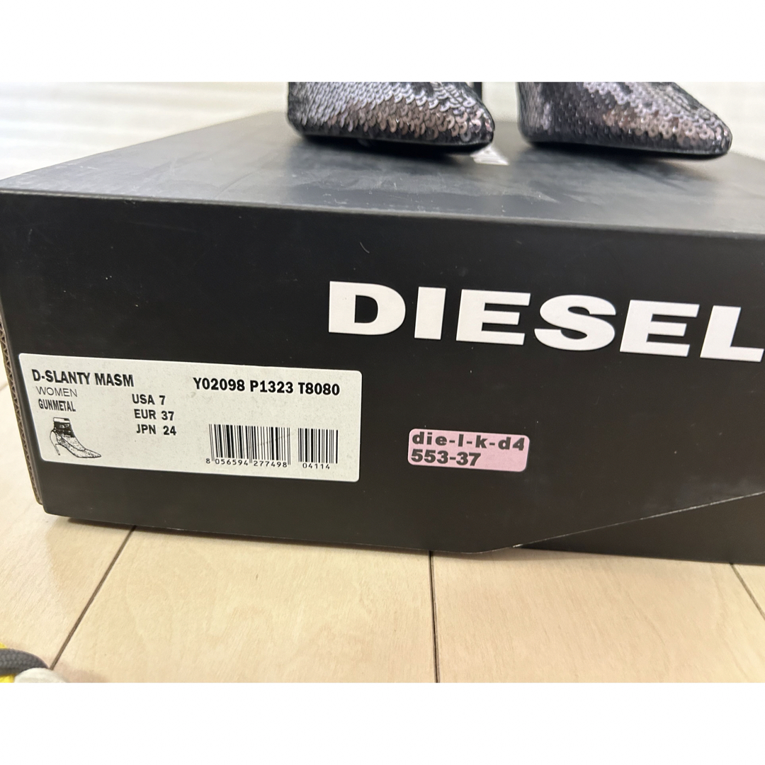 【新品】DIESEL レディース　総スパンコールブーティ　24㎝