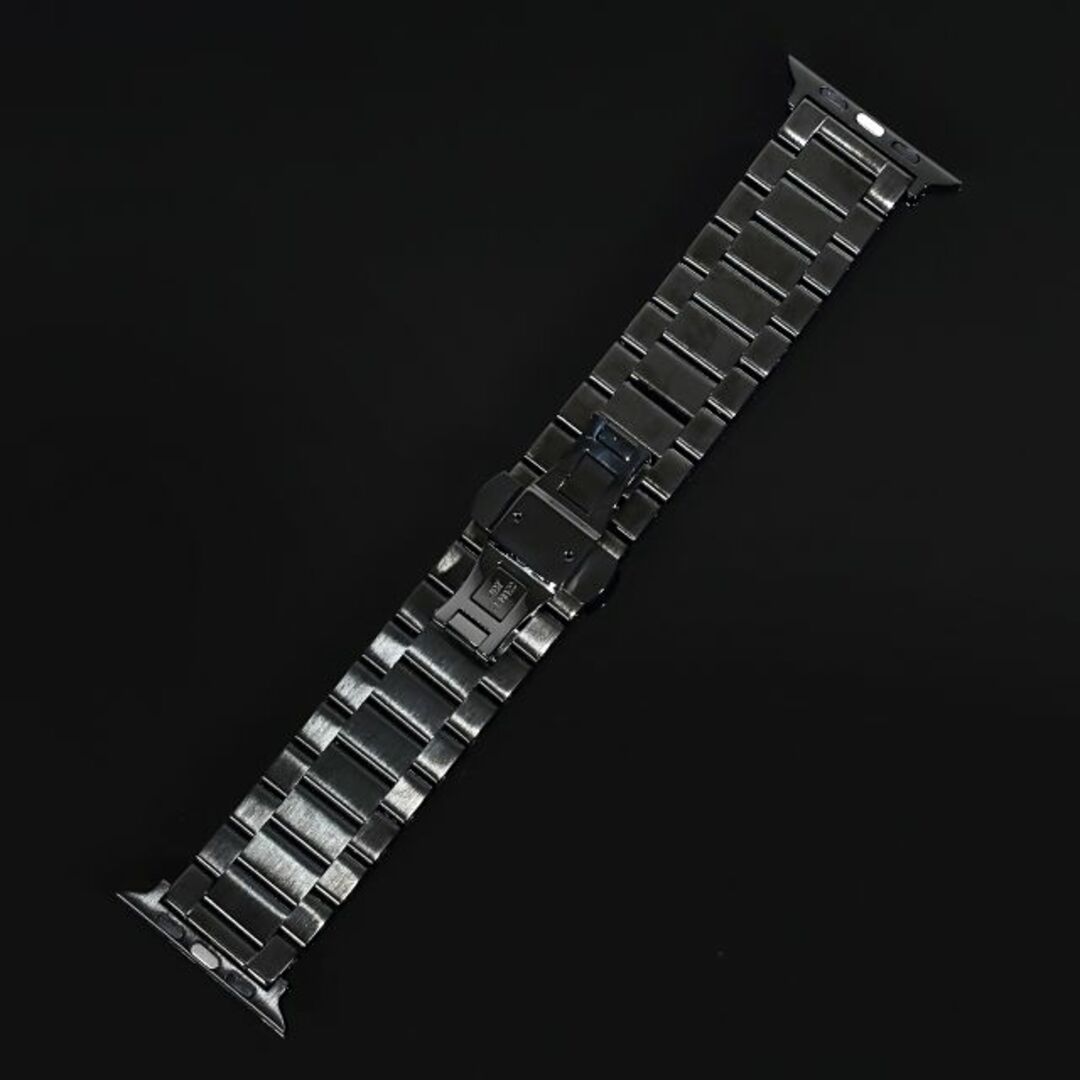 Apple Watch(アップルウォッチ)のアップルウォッチ バンド カバー 本格フルカスタム コンプリートセット シリーズ４/５/６/SE 【44ｍｍ】ＣＺダイヤ（キュービックジルコニア）ステンレス製ベルト ブラック メンズの時計(その他)の商品写真