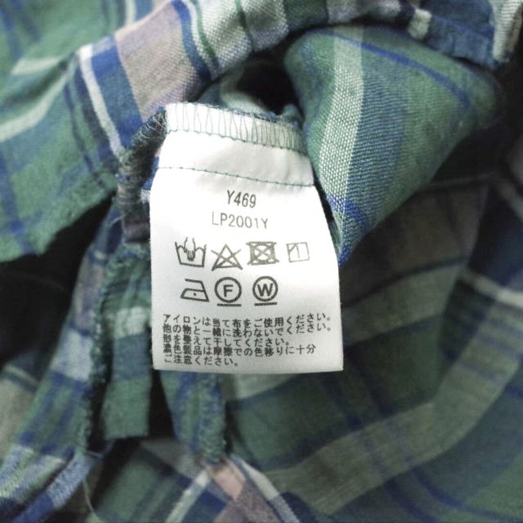 three dots スリードッツ 日本製 Linen Plaid L/S Over Shirt リネンプレイド オーバーシャツ LP2001Y S Green 長袖 チェック スキッパー トップス【three dots】 6