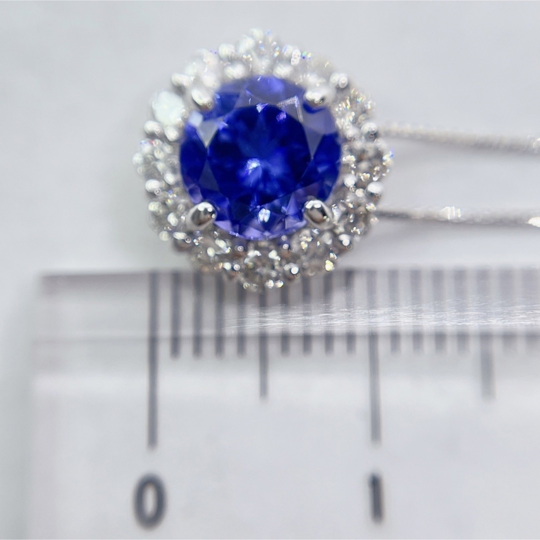 ネックレス　タンザナイト　1.41ct  ダイヤ　0.48ct プラチナ レディースのアクセサリー(ネックレス)の商品写真