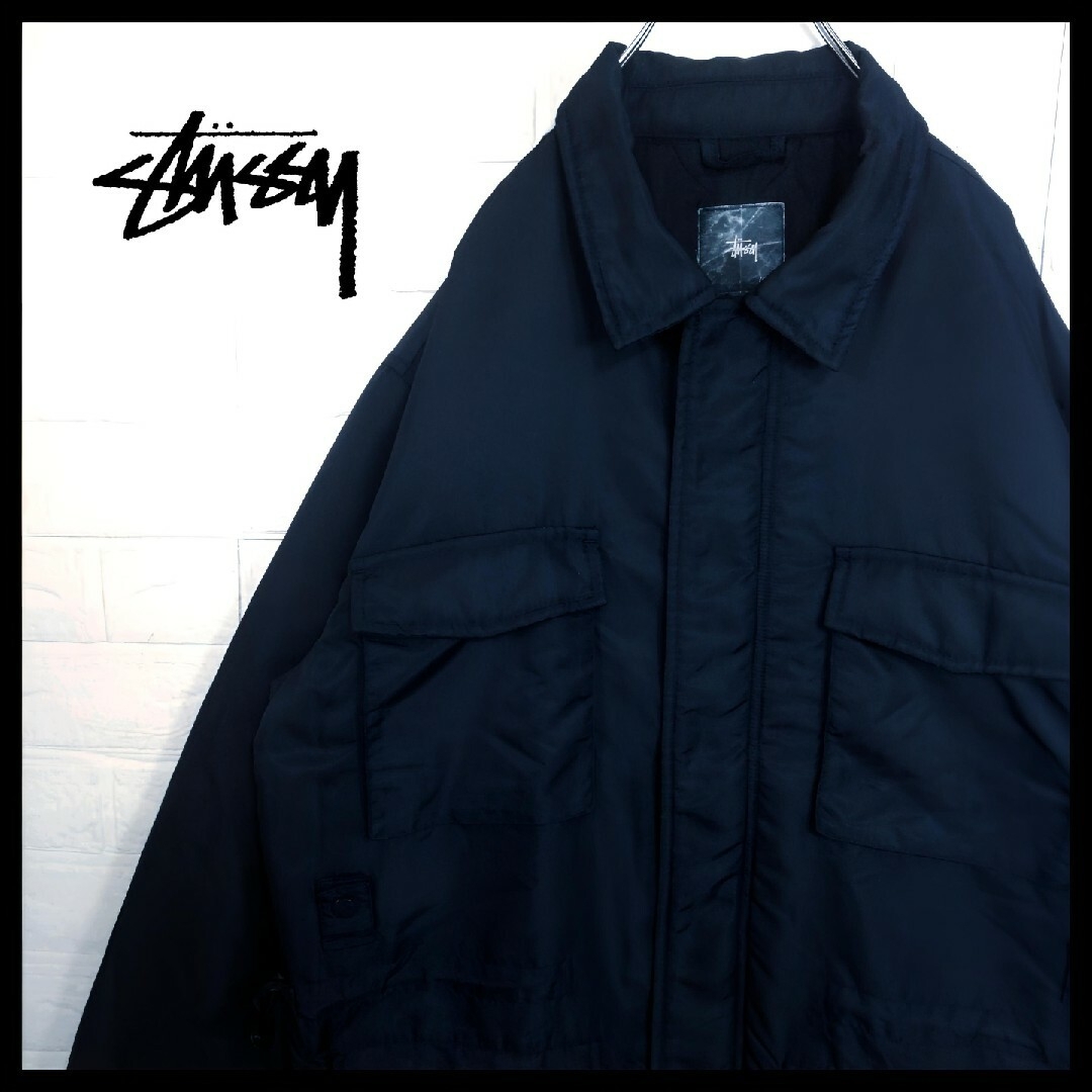 STUSSY(ステューシー)》90s´紺タグ 極暖 中綿ナイロンジャケット-
