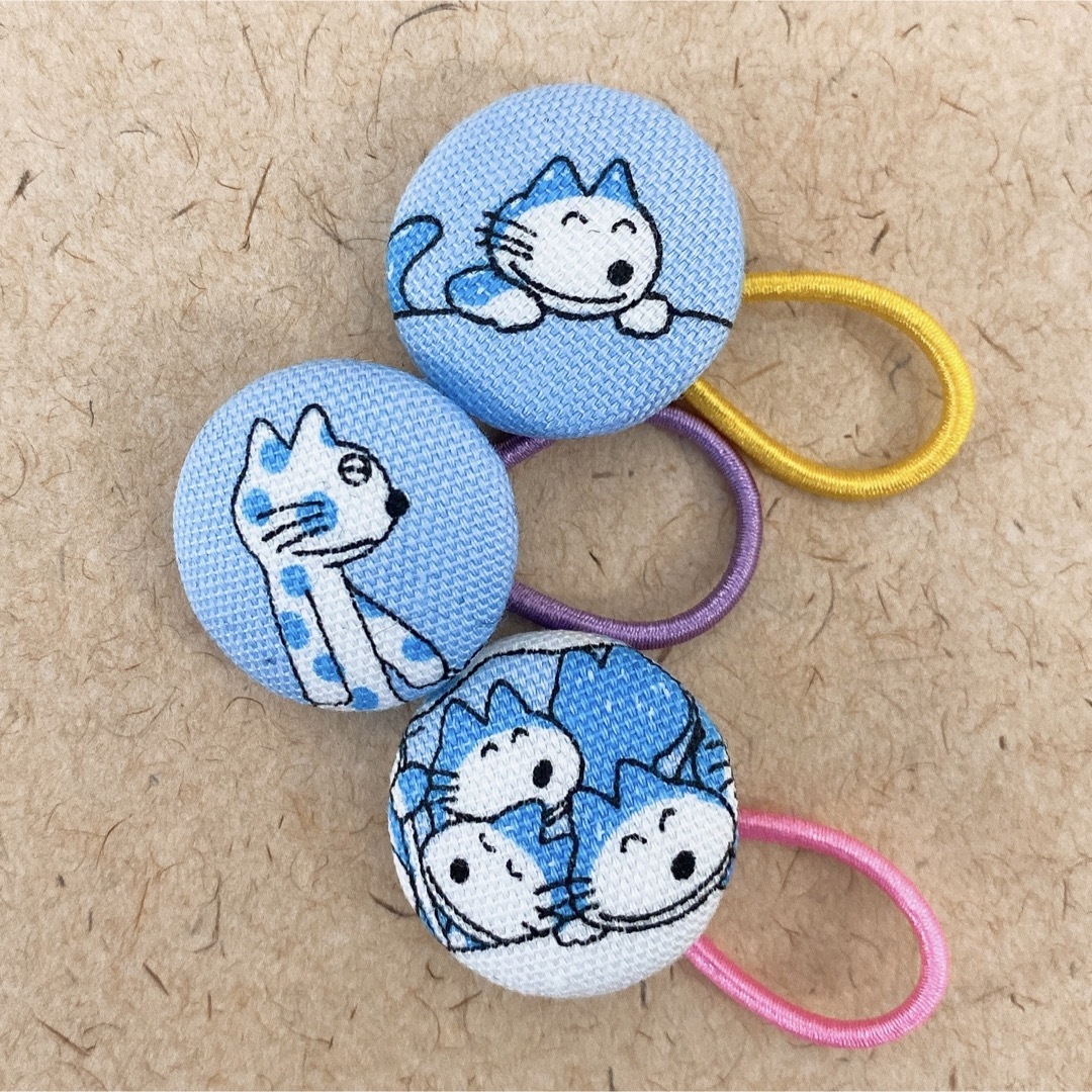 ヘアゴム くるみボタン 11ぴきのねこ 3個セット