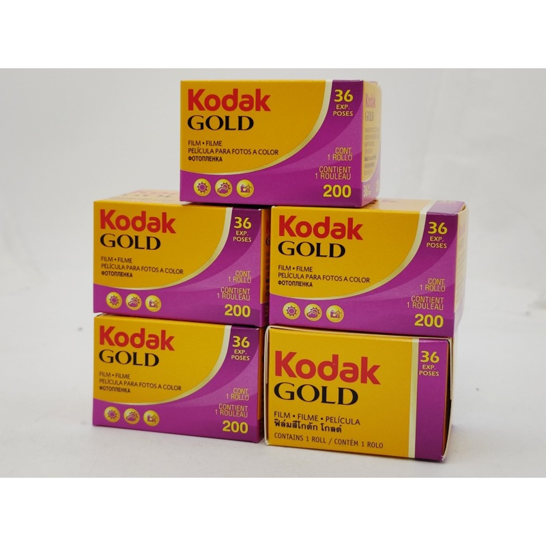 Kodak GOLD 200 36EXP. POSES コダック ゴールド 36枚撮り 5本 カラーネガフィルム 使用期限 2025年1月 ISO200