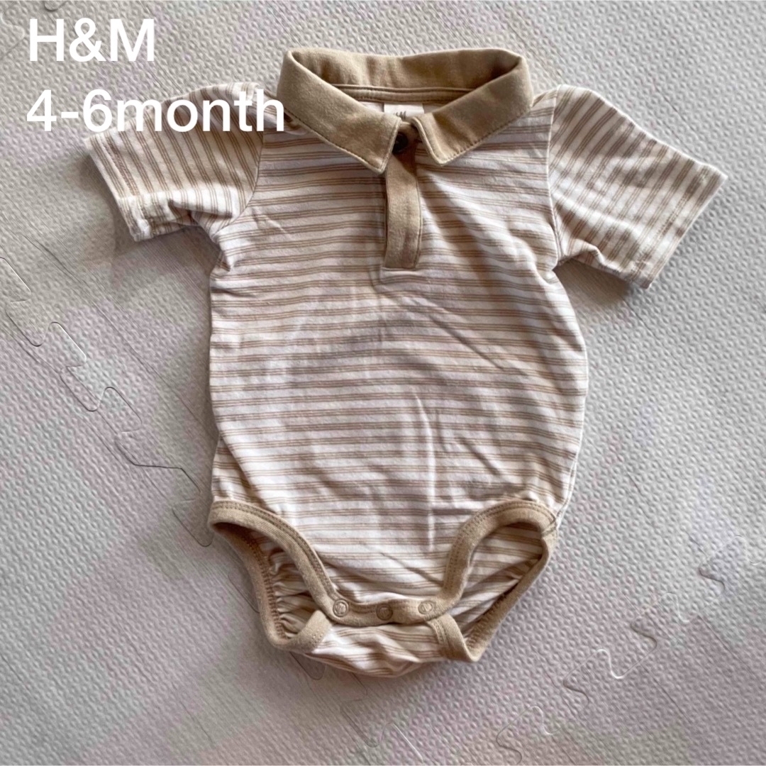 H&M(エイチアンドエム)のH&M ベビー  半袖　ロンパース  襟付き キッズ/ベビー/マタニティのベビー服(~85cm)(ロンパース)の商品写真