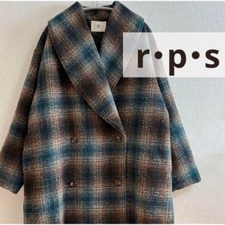 アルピーエス(rps)のチェック柄ショールカラーミドル丈コート / rps(アールピーエス)(ロングコート)