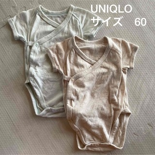 ユニクロ(UNIQLO)のUNIQLO ベビー  肌着　半袖　メッシュ　ロンパース ２枚セット(肌着/下着)