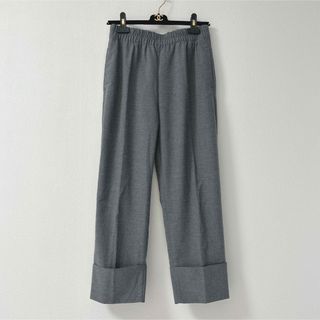 ZARA パンツ 裾折り返し ハイウエスト グレー M 大人綺麗めカジュアル