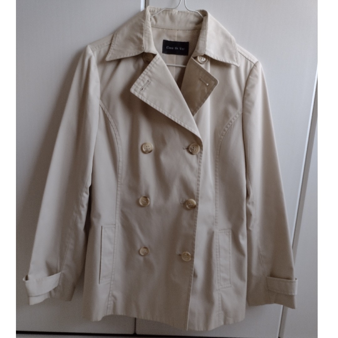 コート【ショートトレンチ】アイボリー レディースのジャケット/アウター(トレンチコート)の商品写真