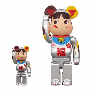 メディコムトイ(MEDICOM TOY)のBE@RBRICK 招き猫 ペコちゃん 銀メッキ 100％ & 400％(フィギュア)