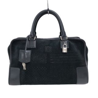 ロエベ LOEWE アマソナ36 ブラック スエード ハンドバッグ レディース-