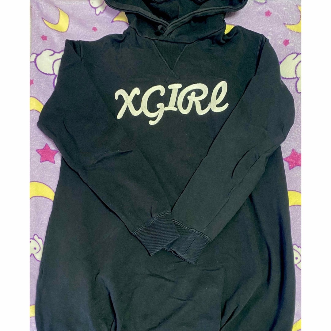 X-girl(エックスガール)のx-girl フーディー パーカー ワンピース レディースのトップス(パーカー)の商品写真