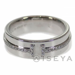 ティファニー(Tiffany & Co.)の【中古】【Aランク】Tiffany＆Co. ティファニー K18WG Tワイド ダイヤモンド リング 指輪 60150916 ダイヤモンド0.12ct サイズ棒約9号 ジュエリー 【ISEYA】(リング(指輪))