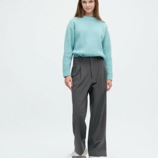 ユニクロ(UNIQLO)のUNIQLO　タックワイドパンツ（ツータック）XS(カジュアルパンツ)