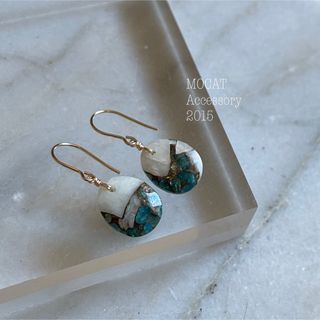 14kgf ◉アパタイトカルサイトコッパー　ピアス(ピアス)