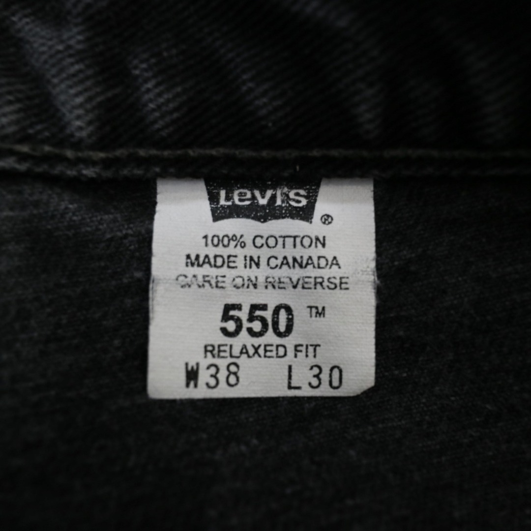 90年代 カナダ製 Levi's リーバイス 550 デニムパンツ  Gパン アメカジ ブラックデニム ブラック (メンズ W38×L30)   N8431