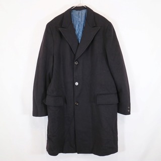 60年代 USA製 METZQER'S チェスター コート 防寒 ブラック (メンズ XL) 中古 古着 N8478(トレンチコート)