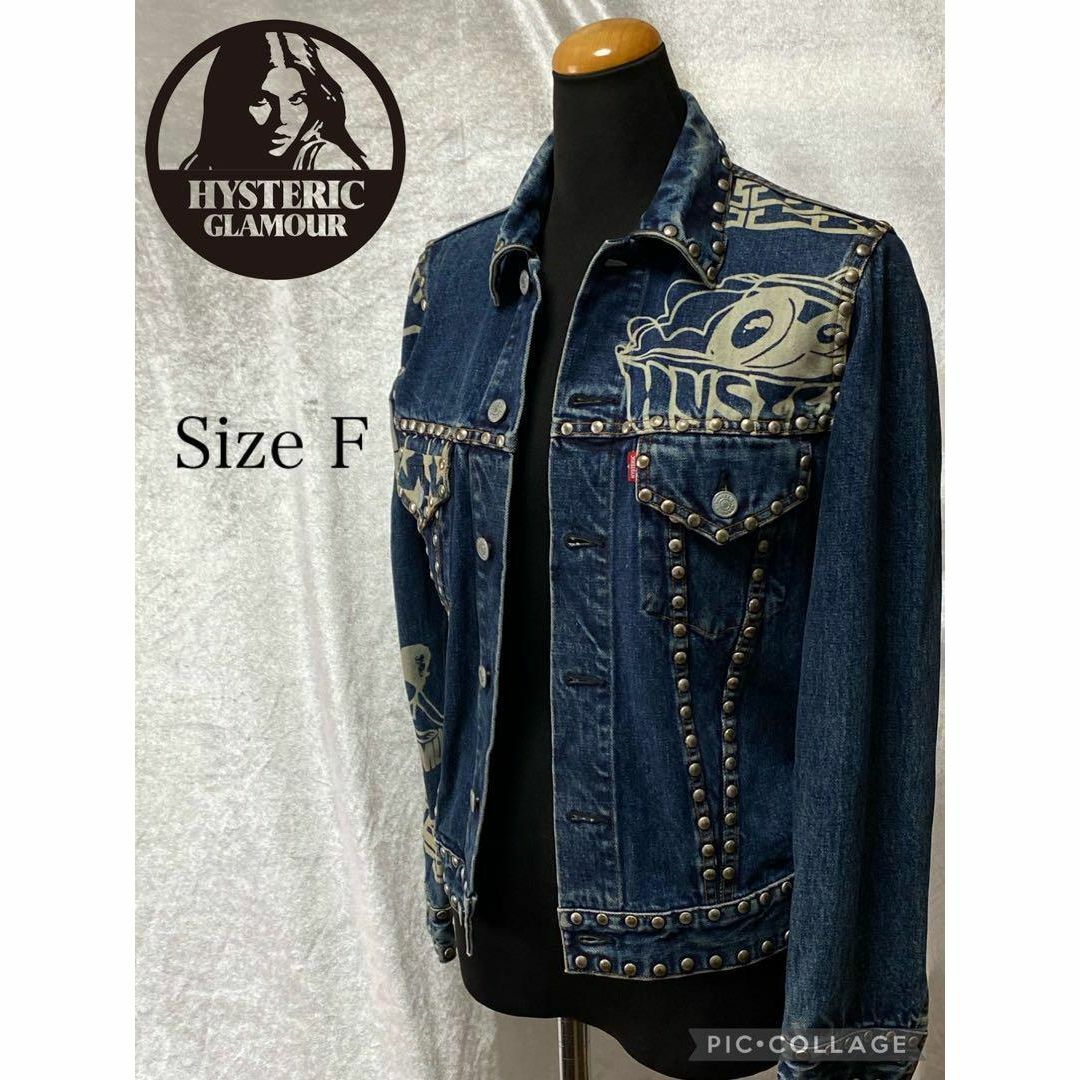 HYSTERIC GLAMOUR(ヒステリックグラマー)のヒステリックグラマー　KINKY JEANS スタッズGジャン　サイズF レディースのジャケット/アウター(Gジャン/デニムジャケット)の商品写真