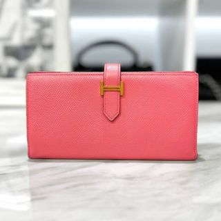 エルメス(Hermes)の美品☆　エルメス　ベアンスフレ　エプソン　長財布　ピンク　X刻印(財布)