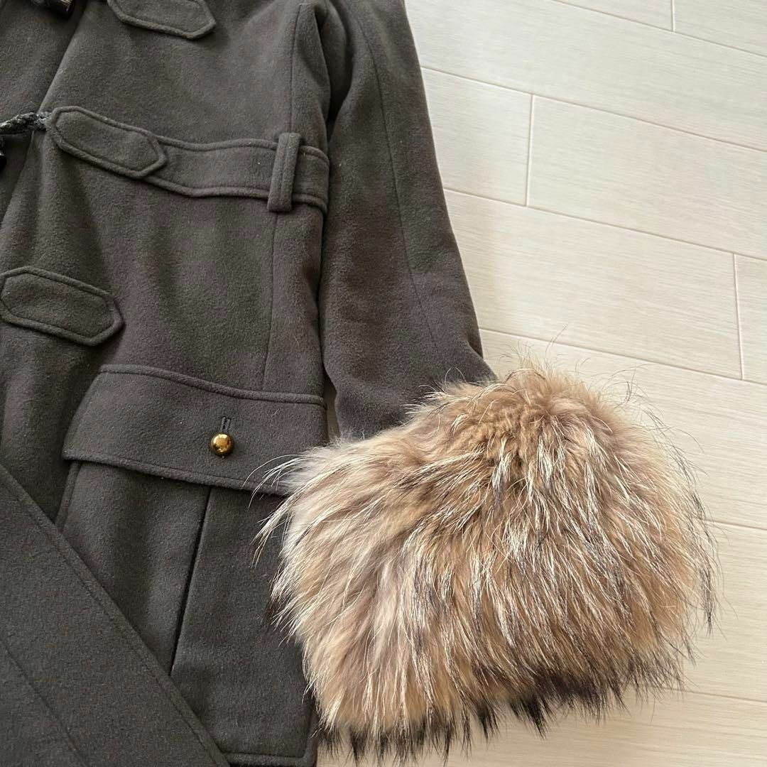 エストネーション ダッフルコート タヌキファー 取り外し可能 美品 ロング M