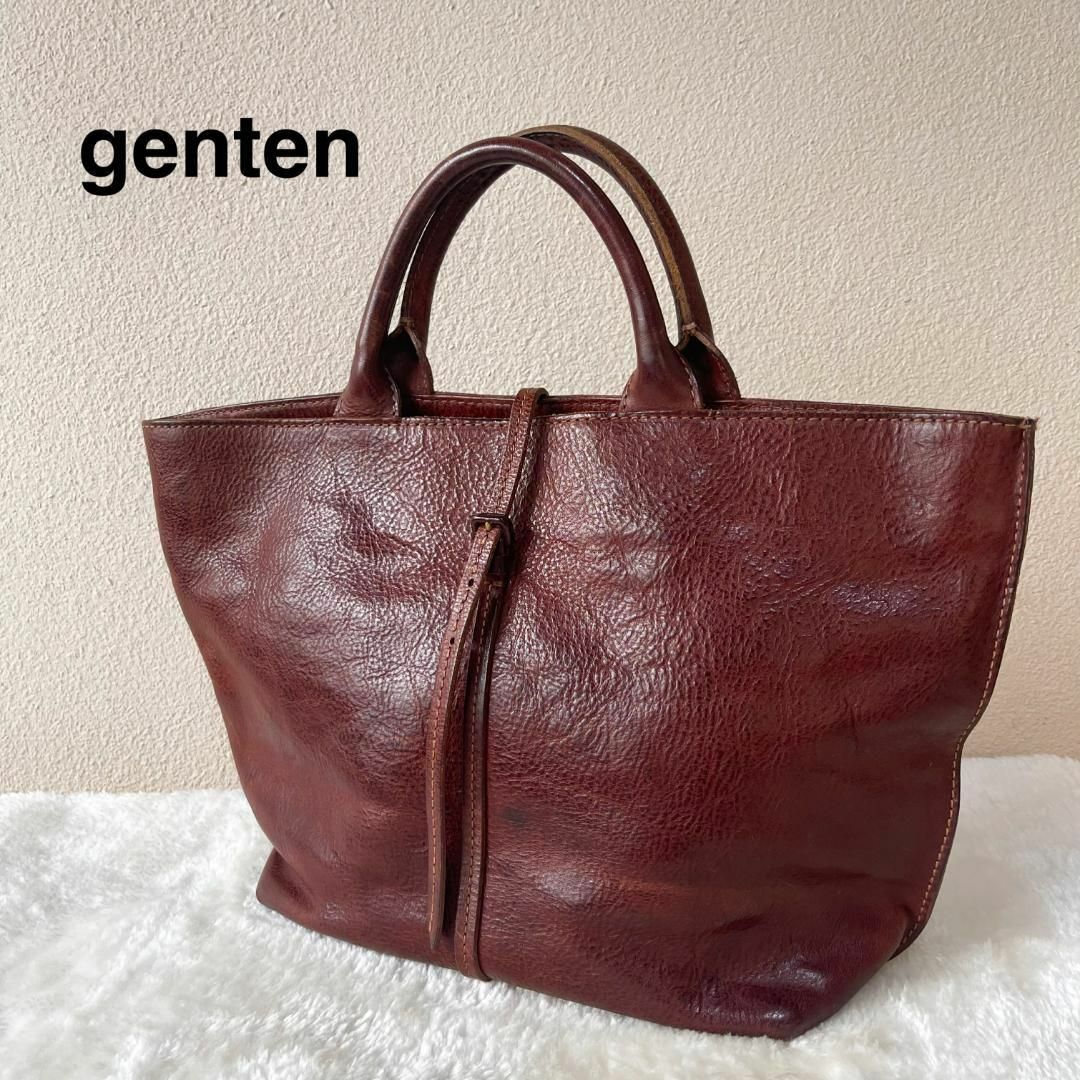 genten - 美品✨genten ゲンテン ハンドバッグ/トートバッグ ブラウン