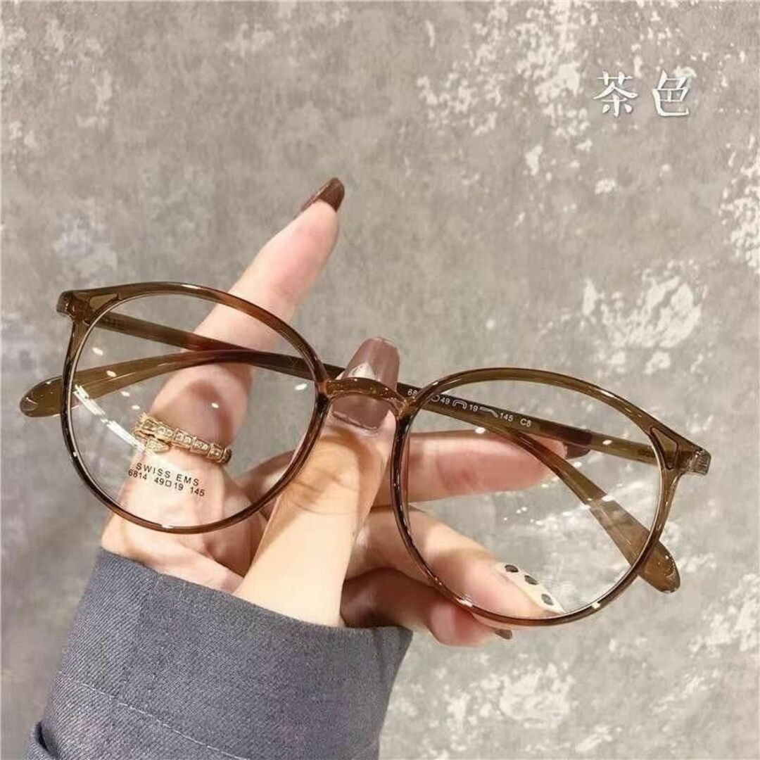 ブルーライトカットメガネ メガネ UVカット ブラウン 茶 伊達眼鏡 伊達