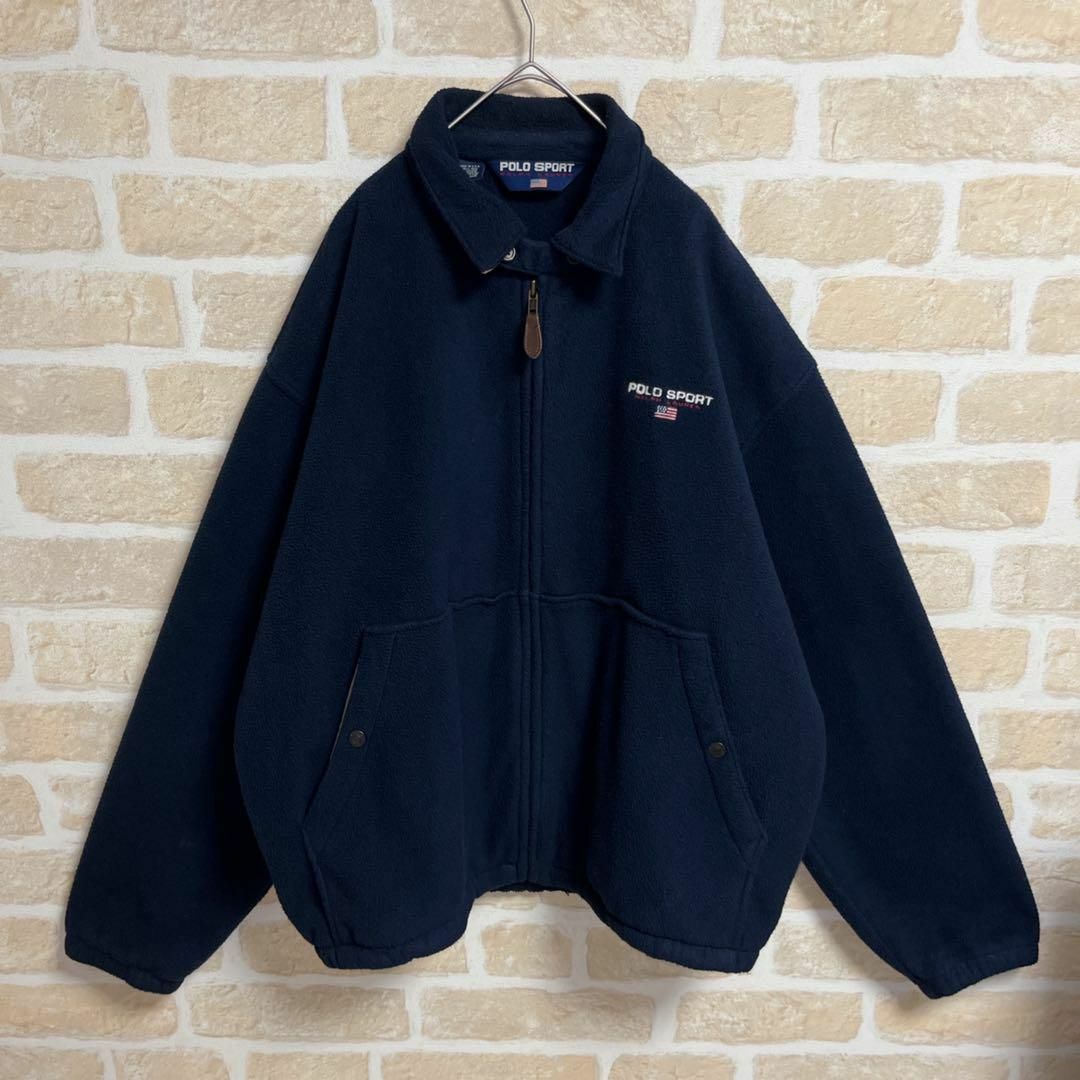 90s USA製 POLO SPORT ポロスポーツ フリーススウィングトップ