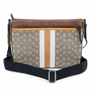 コーチ(COACH)のコーチ トンプソン シグネチャー ショルダーバッグ 斜め掛け レザー シグネチャーシグネチャージャガード ブラウン 茶 ガンメタル金具 C5291 COACH（未使用　展示品）(ショルダーバッグ)