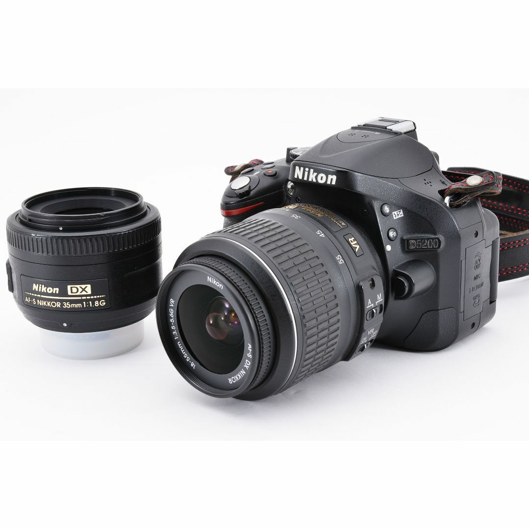 ニコン D5200+AF-S 35mm + AF-S 18-55mmレンズセット-