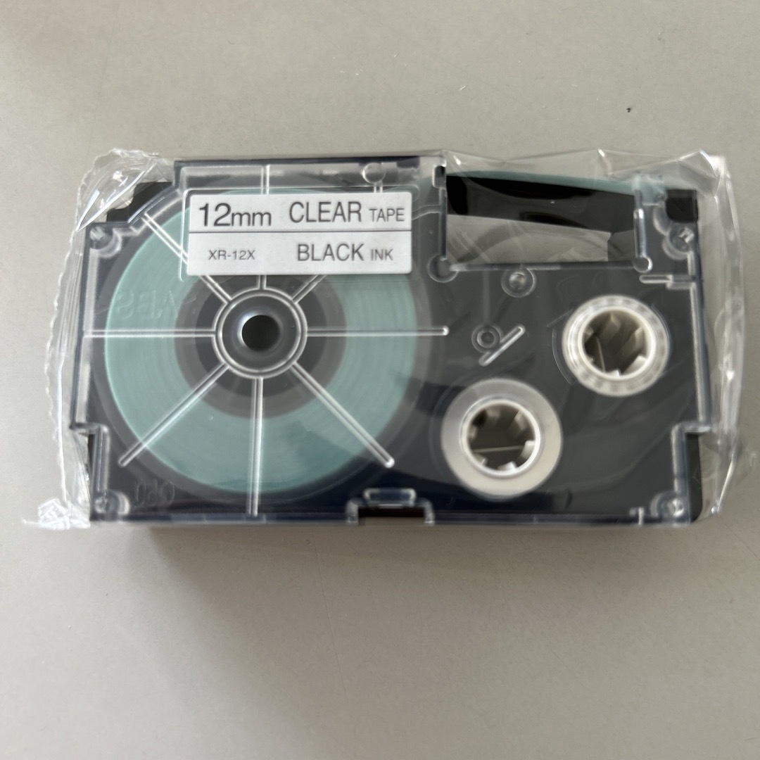 カシオ計算機(CASIO) テープ XR-12X-5P-E 透明に黒文字 12mm5個 - 2