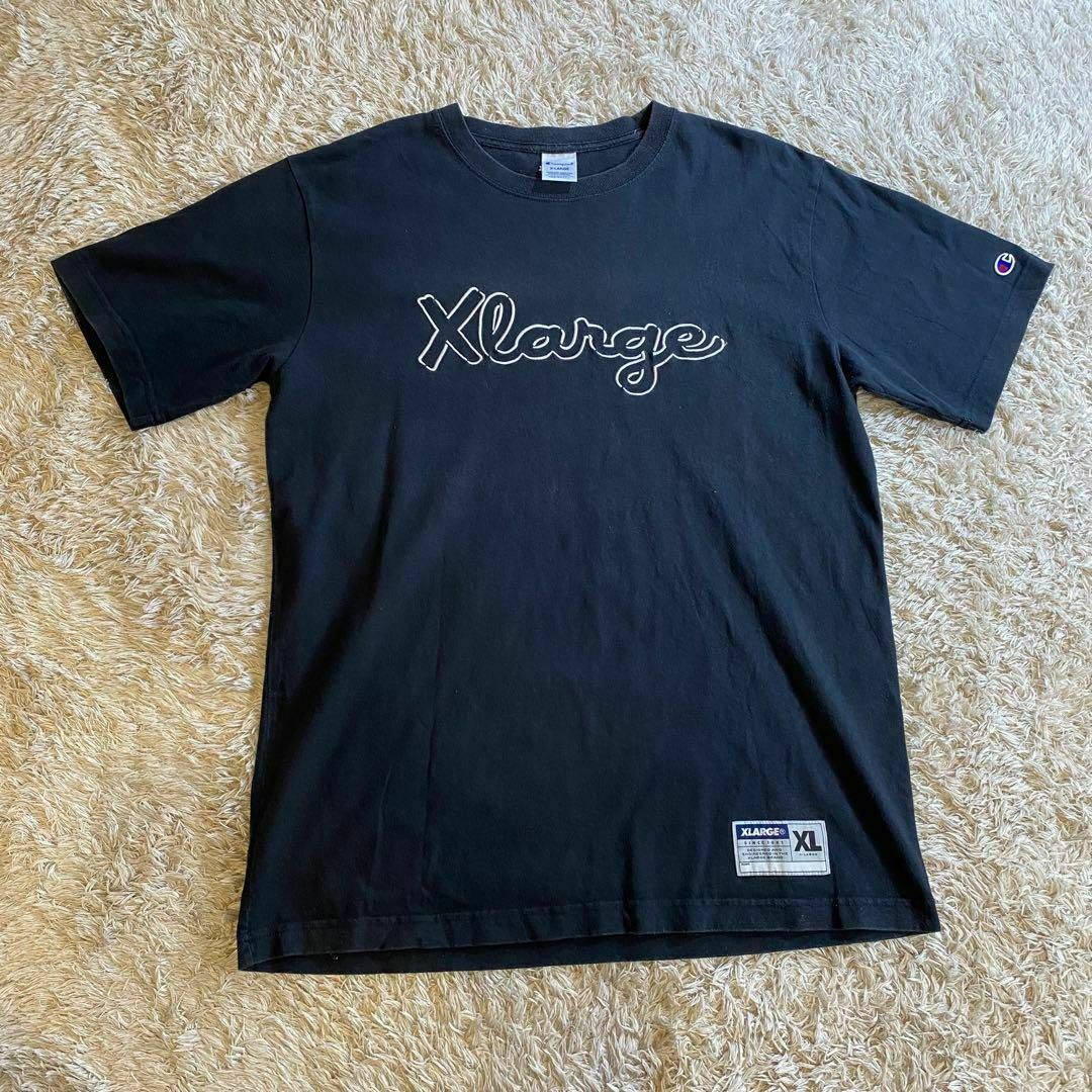 XLARGE(エクストララージ)の【超希少】　チャンピオン　エクストララージ　コラボ　Tシャツ 立体刺繍　XL メンズのトップス(Tシャツ/カットソー(半袖/袖なし))の商品写真