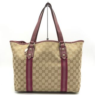 グッチ(Gucci)のGUCCI グッチ トートバッグ ショルダーバッグ バタフライ 蝶 チャーム付き ピンク ベージュ GGキャンバス レザー 139260 レディース USED 【中古】(トートバッグ)