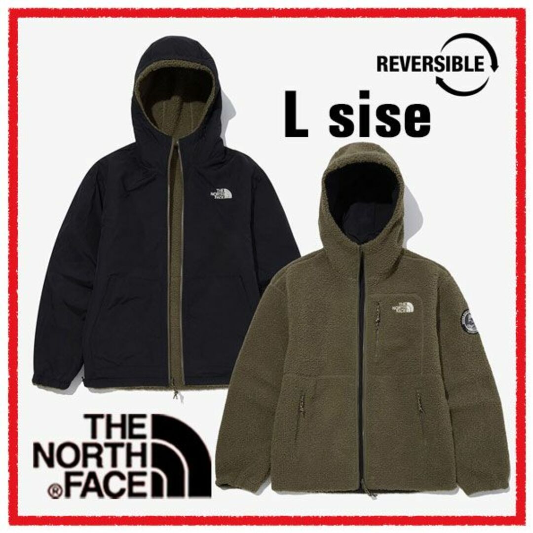 USA製ノースフェイスNORTHFACEリバーシブルフリース プルオーバーL