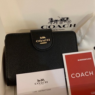 COACH - ギフト⭕️ コーチ クロスグレインレザー二つ折ミディアム ...