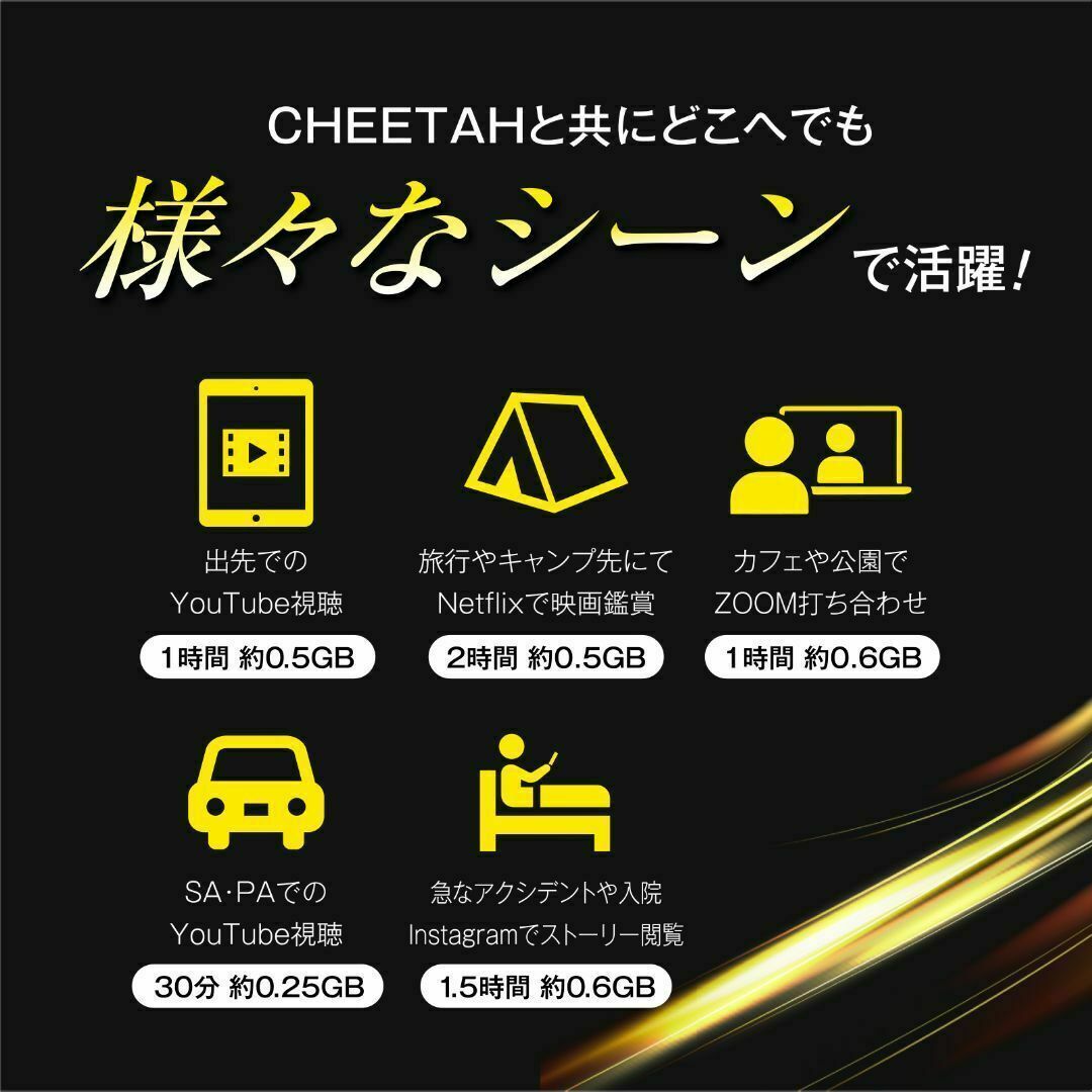 電源オンで使える【10GB付モバイルWiFiルーター】CHEETAH WiFi 電源オンで使える【10GB付モバイルWiFiルーター】CHEETAH WiFi
