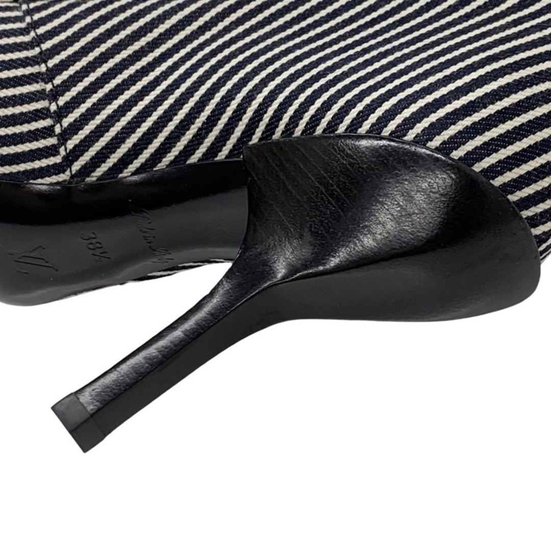 LOUIS VUITTON(ルイヴィトン)の未使用 ルイヴィトン LOUIS VUITTON ジャネットライン ショートブーツ アンクルブーツ ストライプ ベルト ブラック ホワイト レディースの靴/シューズ(ブーツ)の商品写真