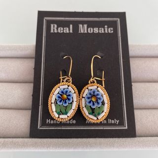 アッシュペーフランス(H.P.FRANCE)のイタリア購入　REAL MOSAIC イタリア製　ガラス工房　ピアス　一点物(ピアス)