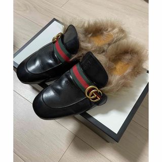 グッチ(Gucci)のGUCCI レザースリッパ(スリッポン/モカシン)